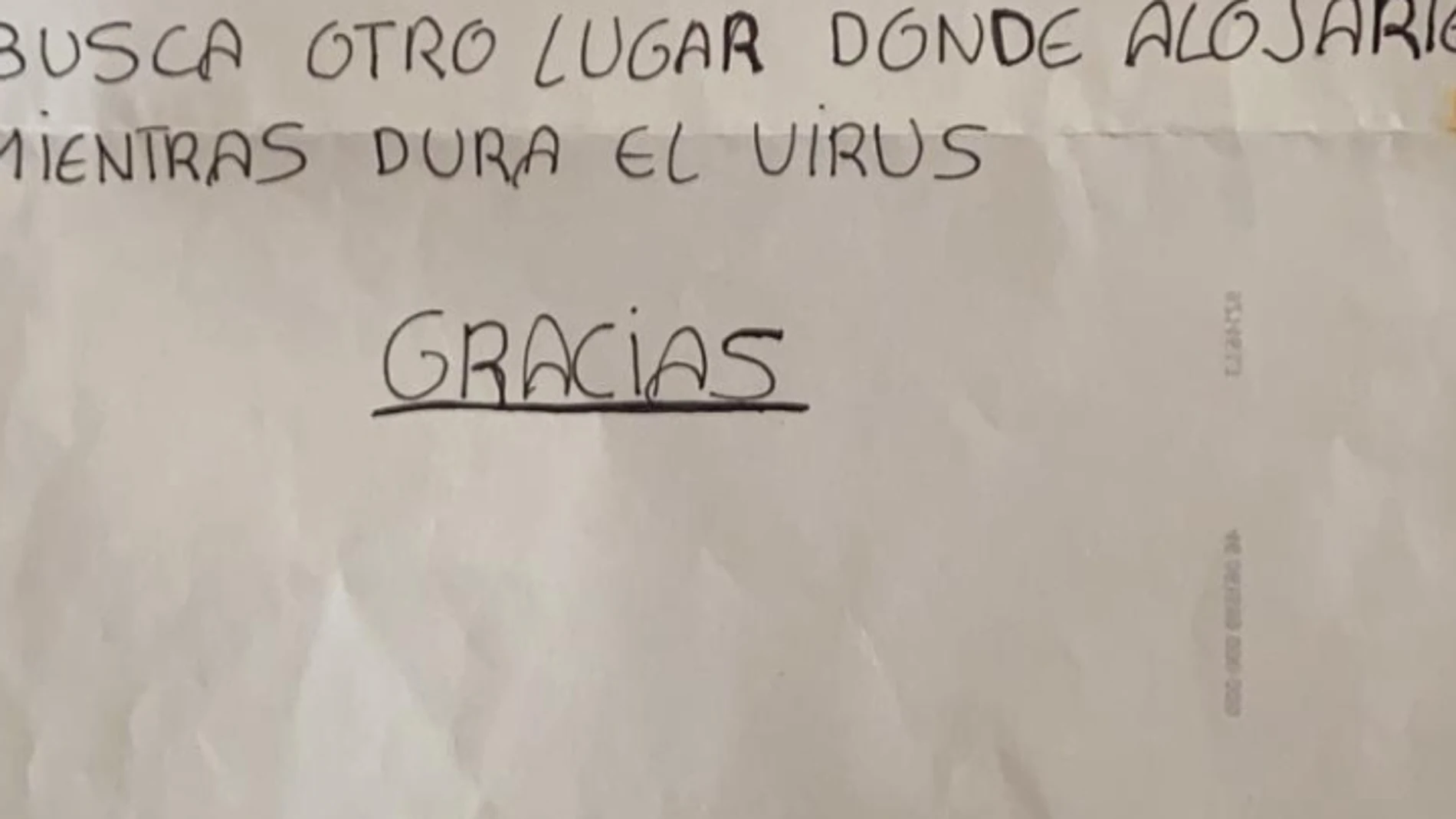 Coronavirus. Nota de amenaza Coronavirus. Nota de amenaza
