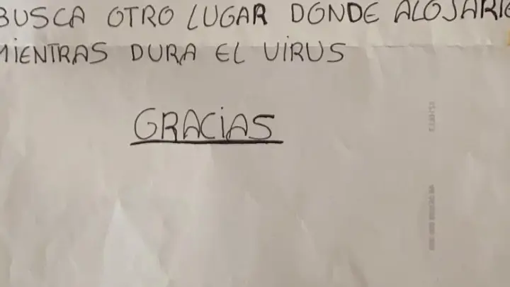 Coronavirus. Nota de amenaza Coronavirus. Cartel amenaza