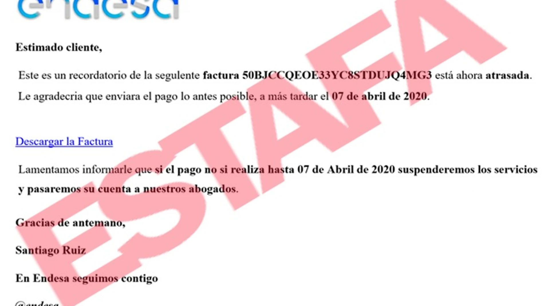 Estafa Endesa. Phishing Endesa Estafa Endesa. Phishing Endesa
