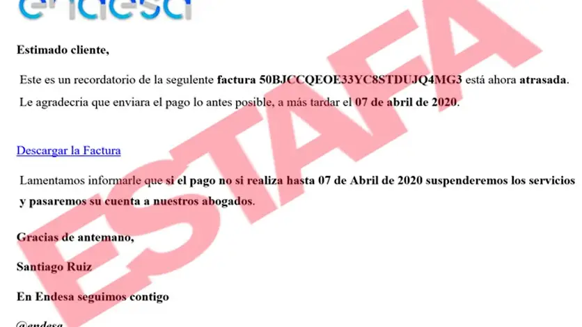 Estafa Endesa. Phishing Endesa Estafa Endesa. Phishing Endesa