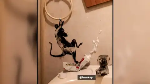 Banksy presenta su nueva obra desde casa durante el confinamiento por coronavirus Banksy presenta su nueva obra desde casa durante el confinamiento por coronavirus