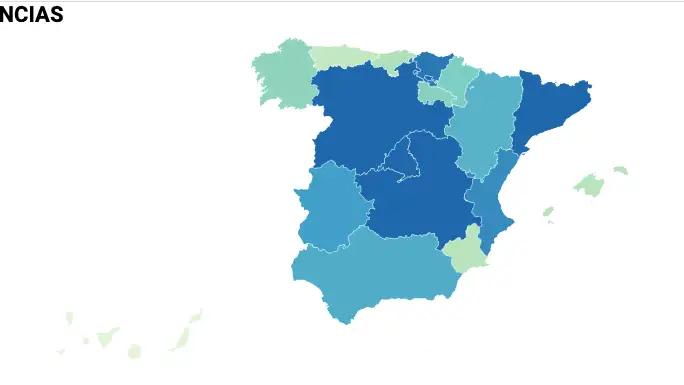 Mapa de los fallecidos en residencias Mapa de los fallecidos en residencias