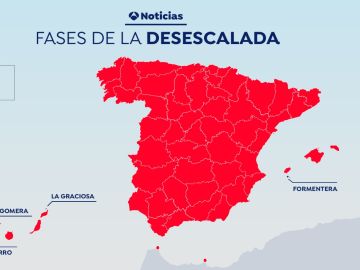 Mapa fases de la desescalada por coronavirus