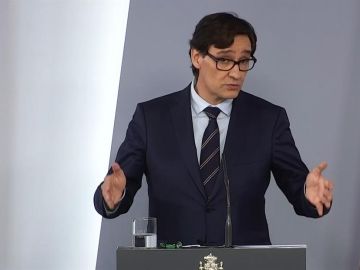 El ministro de Sanidad, Salvador Illa, durante la rueda de prensa posterior al Consejo de Ministros.