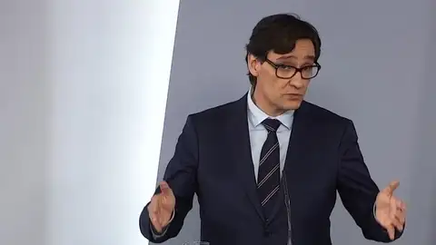 El ministro de Sanidad, Salvador Illa, durante la rueda de prensa posterior al Consejo de Ministros. El ministro de Sanidad, Salvador Illa, durante la rueda de prensa posterior al Consejo de Ministros.