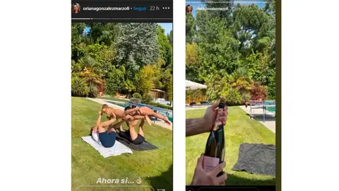 Oriana Marzoli durante la fiesta con sus amigos Oriana Marzoli durante la fiesta con sus amigos