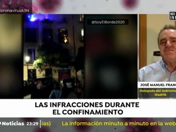 José Manuel Franco, delegado del Gobierno en Madrid: "No podemos permitir que, por comportamientos insolidarios, se produzca un retroceso"