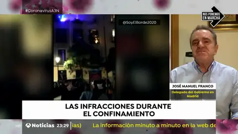 José Manuel Franco, delegado del Gobierno en Madrid: "No podemos permitir que, por comportamientos insolidarios, se produzca un retroceso" José Manuel Franco, delegado del Gobierno en Madrid: "No podemos permitir que, por comportamientos insolidarios, se produzca un retroceso"