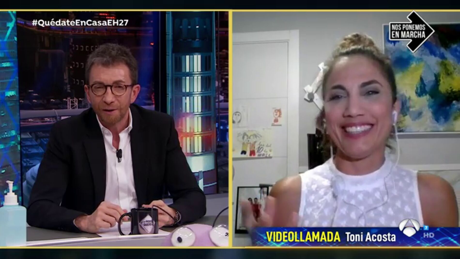 La divertida cámara oculta de Toni Acosta a un técnico durante el confinamiento 