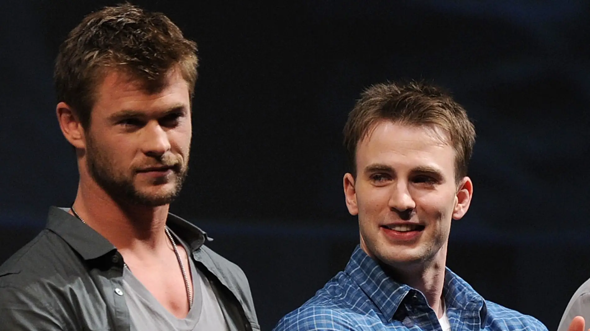 Chris Hemsworth y Chris Evans, Thor y Capitán América en Marvel