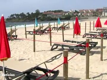 La playa de Sanxenxo se dividirá en 780 cuadrículas en verano para eviotar contagios por coronavirus 