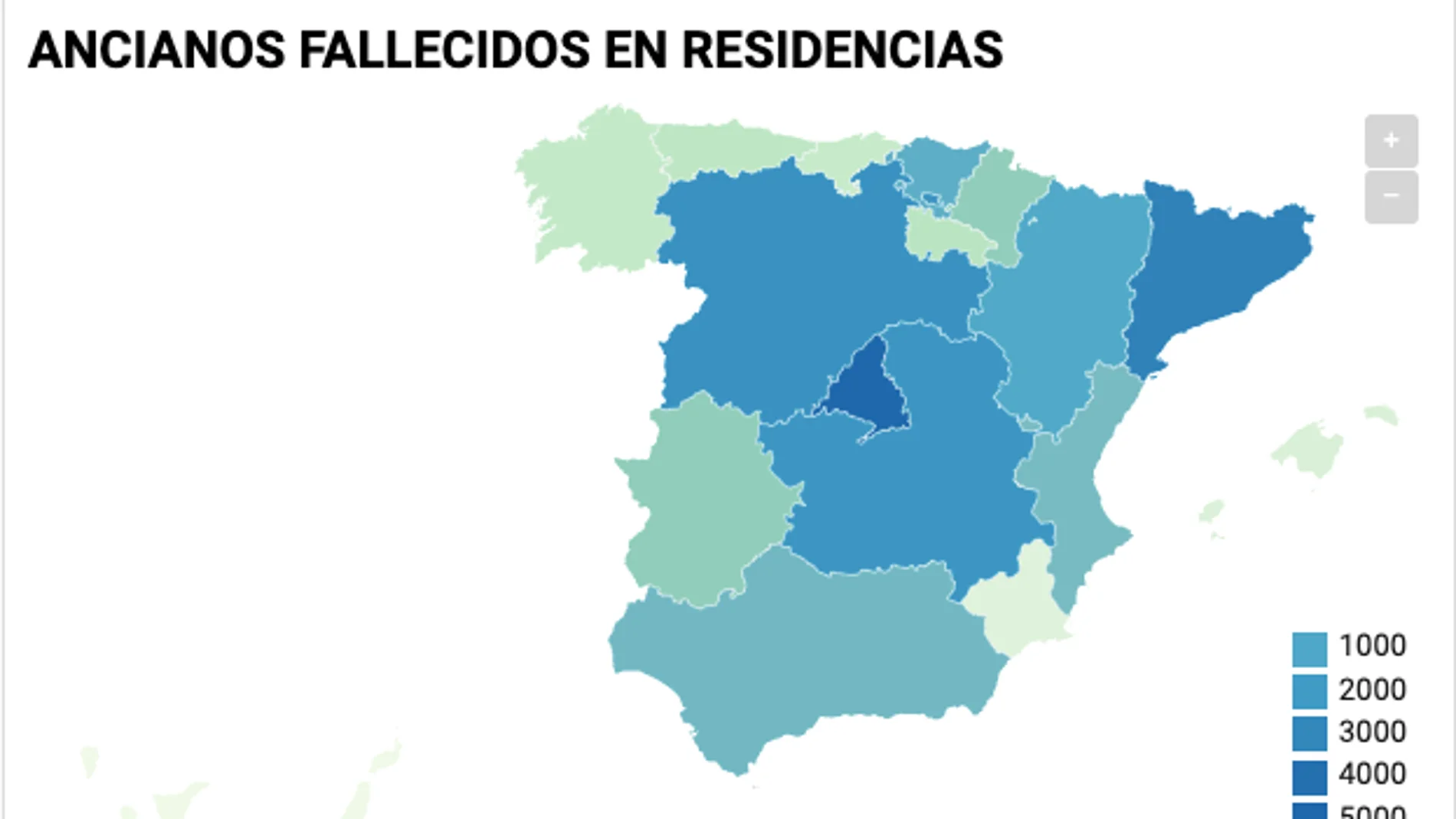 Mapa de muertes en residencias Mapa de muertes en residencias