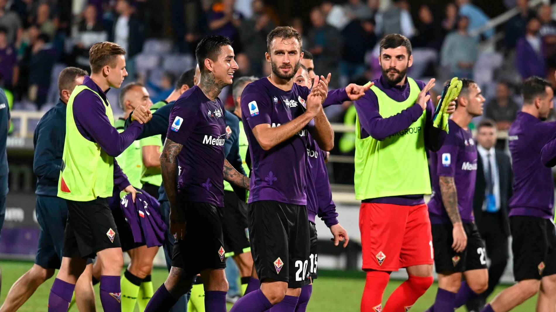 Los jugadores de la Fiorentina, tras un partido Los jugadores de la Fiorentina, tras un partido