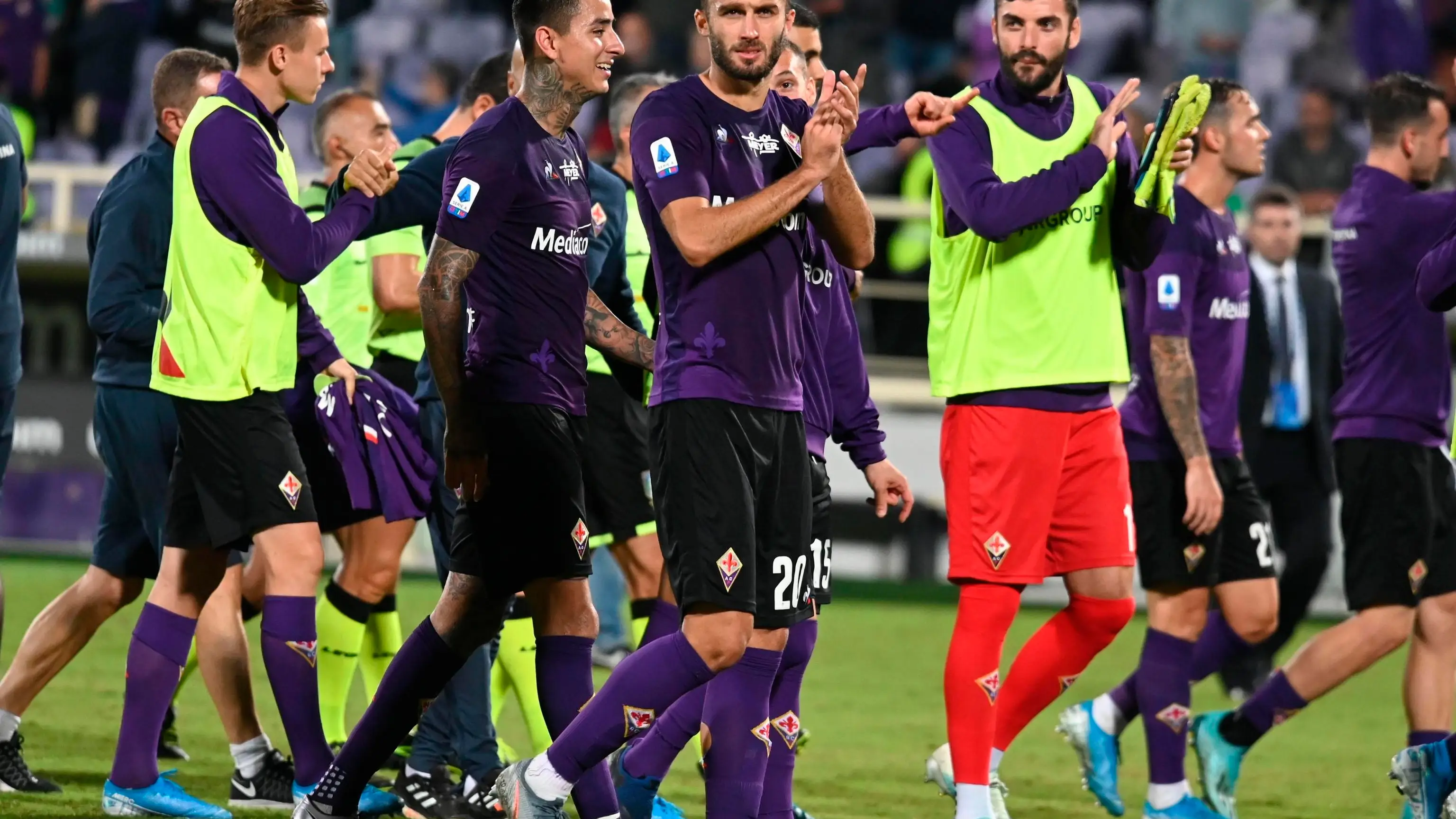 Los jugadores de la Fiorentina, tras un partido Los jugadores de la Fiorentina, tras un partido