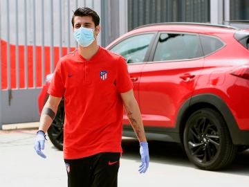 Álvaro Morata, a su llegada a los test de coronavirus