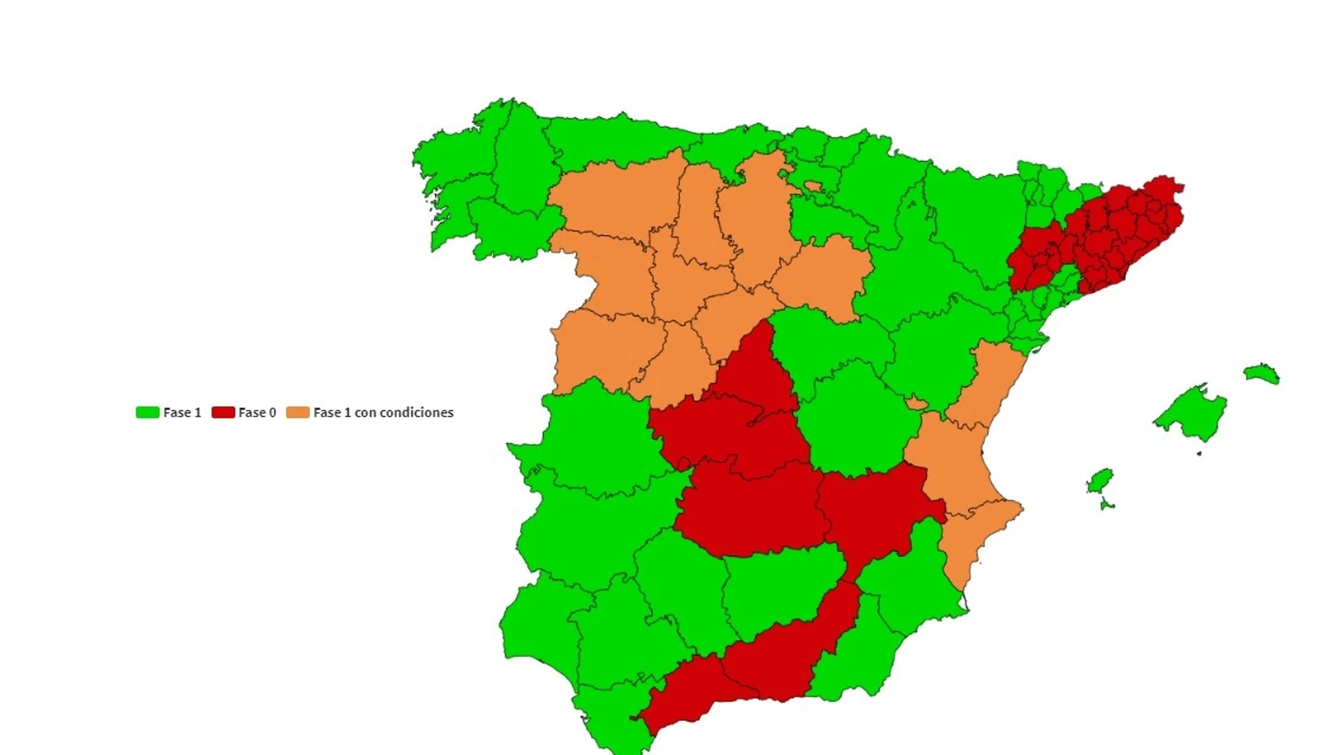 Mapa provincias que pasan de fase Mapa provincias que pasan de fase