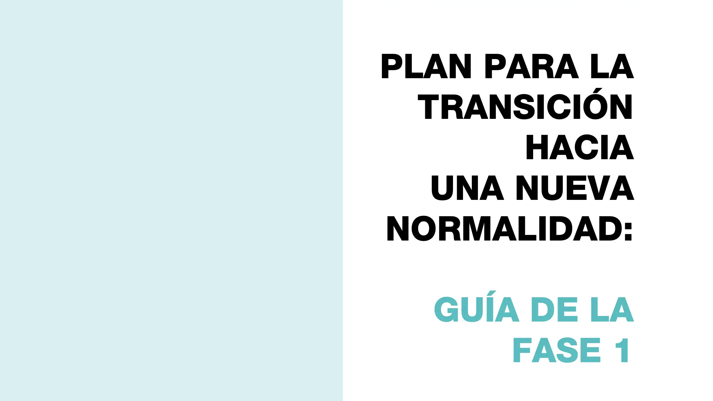 Gu&iacute;a del Ministerio de Sanidad para la fase 1 de la desescalada
