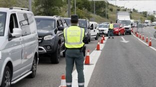 Imagen de un control policial en Madrid