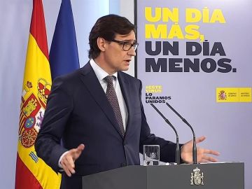 Salvador Illa en rueda de prensa telemática desde La Moncloa 