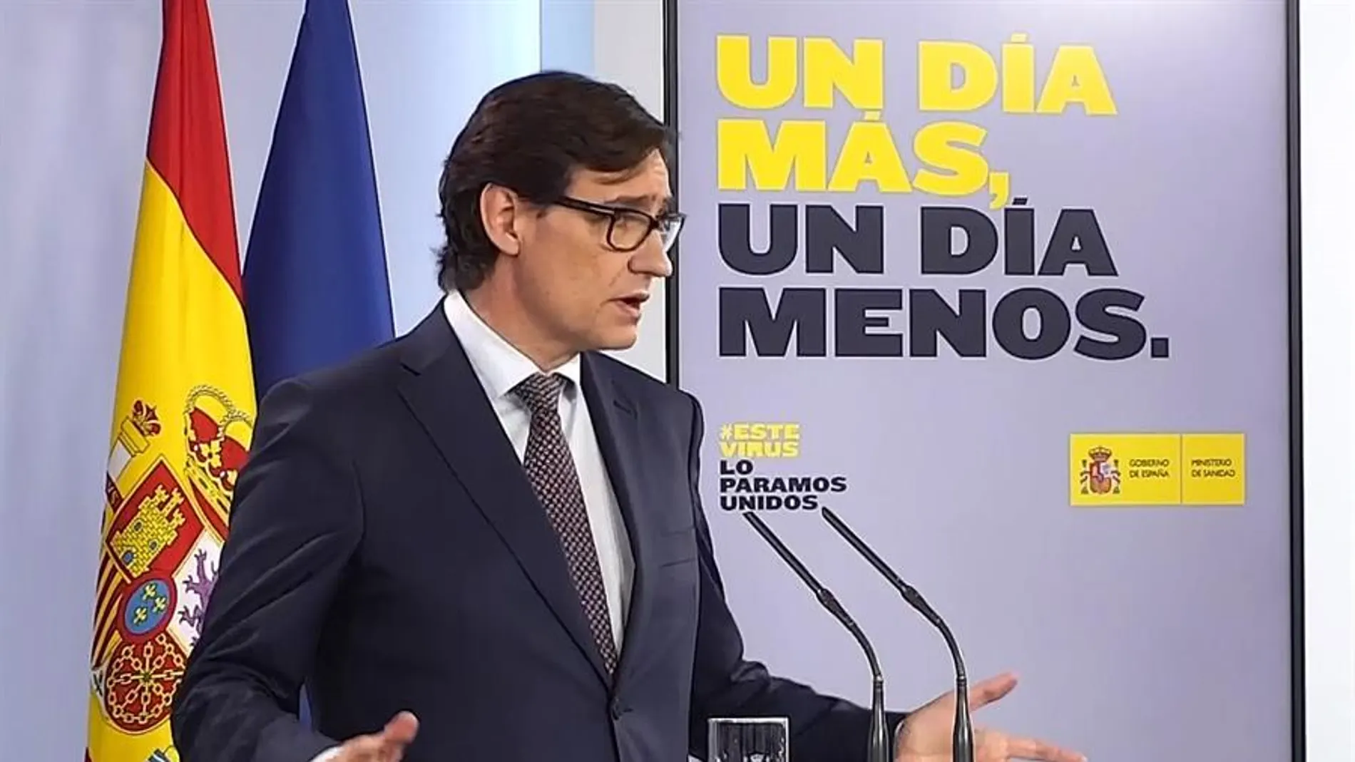 Salvador Illa en rueda de prensa telemática desde La Moncloa Salvador Illa en rueda de prensa telemática desde La Moncloa
