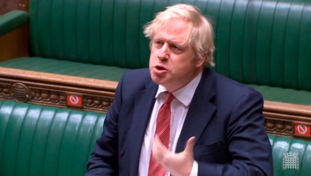 Boris Johnson, en su intervención ante el Parlamento británico