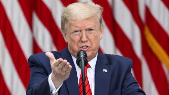 Donald Trump durante una rueda de prensa