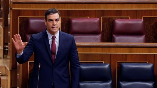 El presidente del Gobierno, Pedro S&aacute;nchez durante la sesi&oacute;n de control al ejecutivo en el Congreso.
