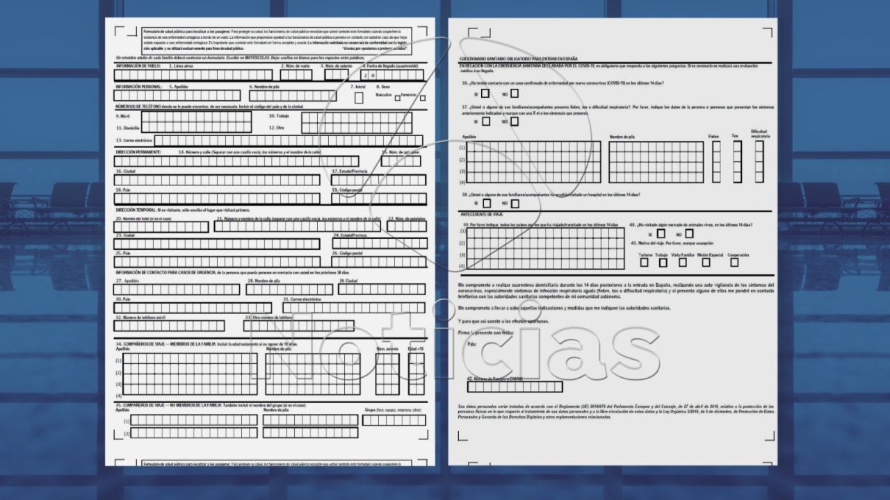 El Formulario Que Usa El Gobierno Para Localizar A Personas Que Llegan A Espana Desde El Extranjero