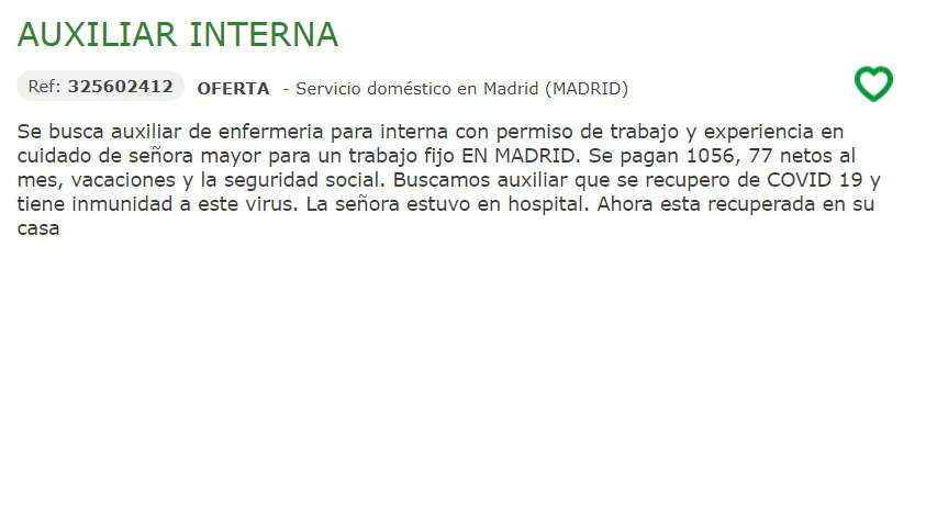 Oferta de trabajo Oferta de trabajo