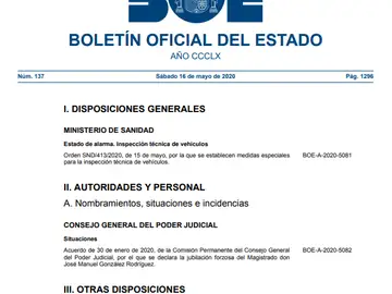 Boletín Oficial del Estado (BOE) sábado 16 de mayo Boletín Oficial del Estado (BOE) sábado 16 de mayo