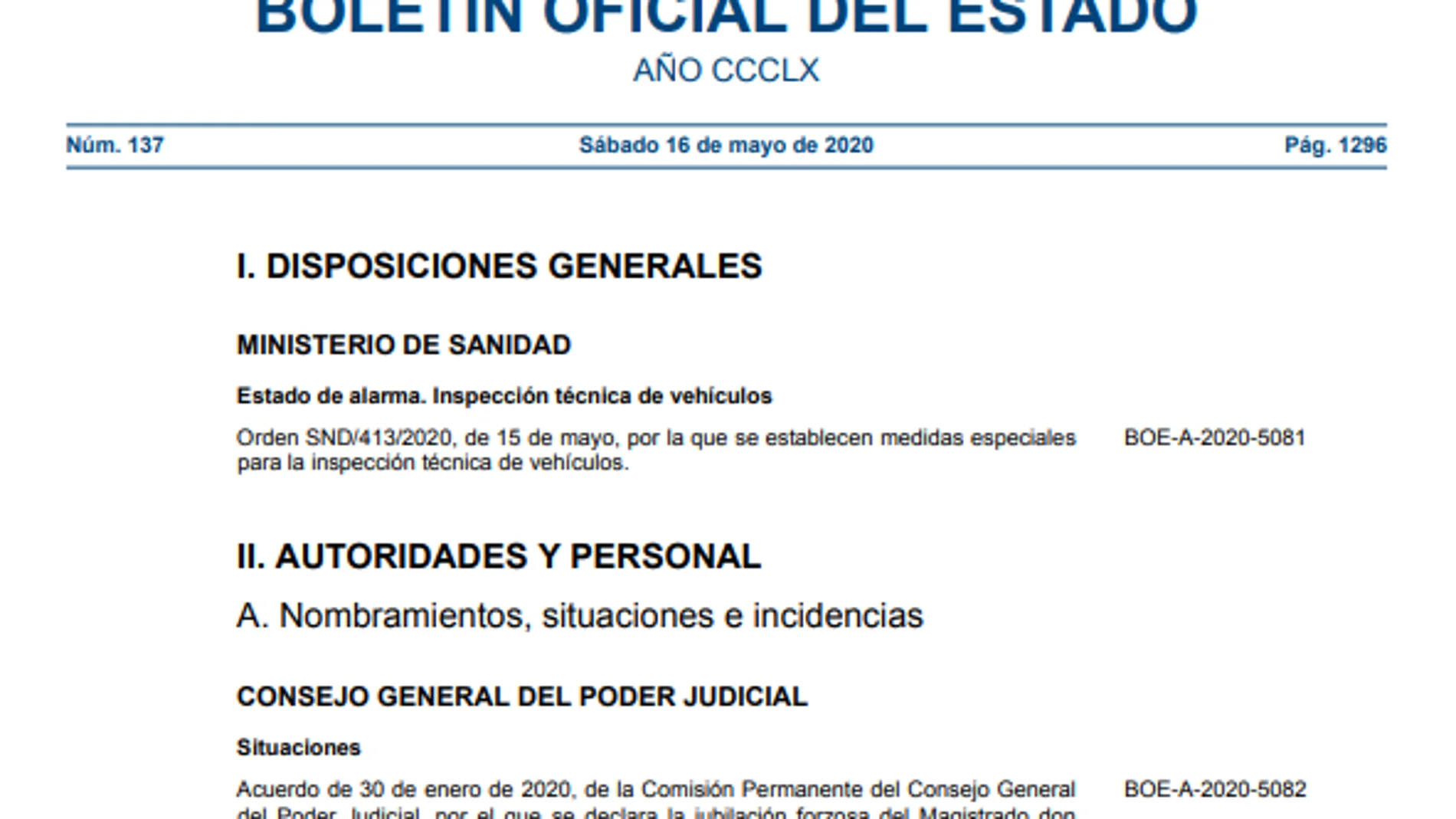Boletín Oficial del Estado (BOE) sábado 16 de mayo Boletín Oficial del Estado (BOE) sábado 16 de mayo