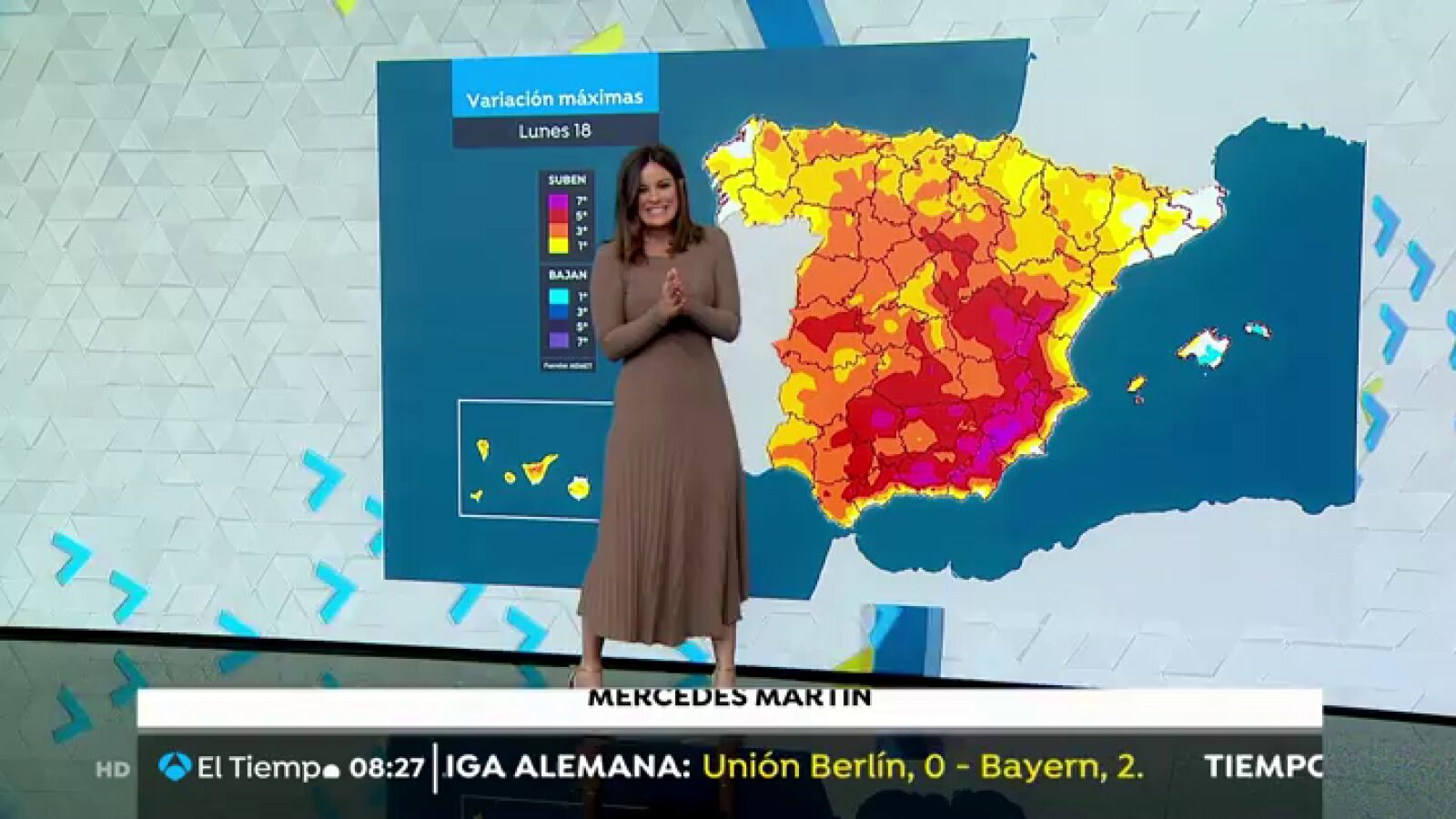 Aumento generalizado de las temperaturas con lluvias dispersas en el norte de Canarias