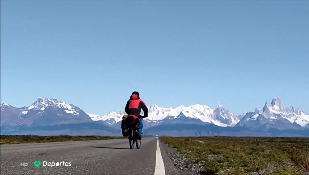 Daniel Zaragoza durante su reto en la Patagonia