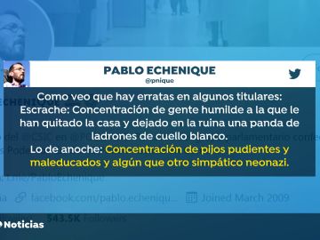 El tuit de Echenique en apoyo a Ábalos tras el escrache