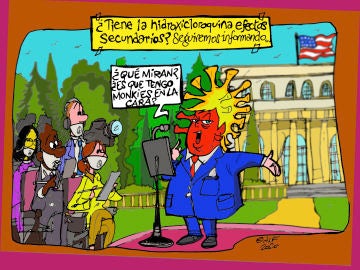 El empeño de Donald Trump en tomar hidroxicloroquina, en la viñeta gráfica informativa de la semana