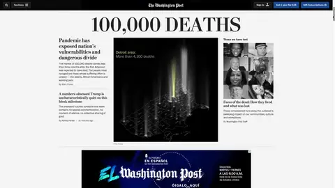 Estados Unidos sobrepasa los 100.000 muertos por coronavirus entre el temor y la reapertura total Estados Unidos sobrepasa los 100.000 muertos por coronavirus entre el temor y la reapertura total
