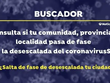 Buscador: consulta si tu comunidad, provincia o localidad pasa de fase en la desescalada del coronavirus Buscador: consulta si tu comunidad, provincia o localidad pasa de fase en la desescalada del coronavirus