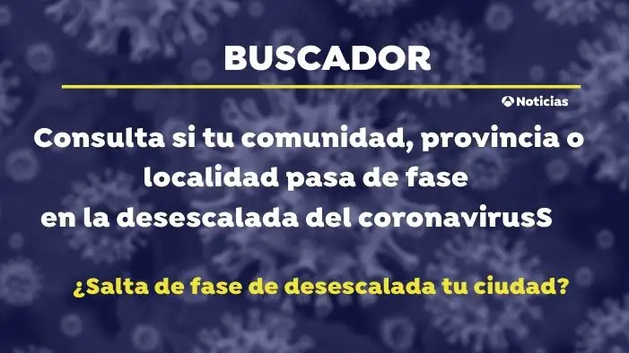 Buscador: consulta si tu comunidad, provincia o localidad pasa de fase en la desescalada del coronavirus
