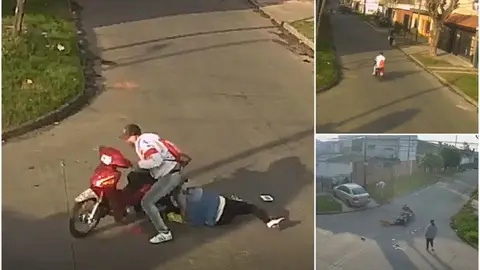 Un ladrón arrastra a una mujer con su moto en Argentina Un ladrón arrastra a una mujer con su moto en Argentina