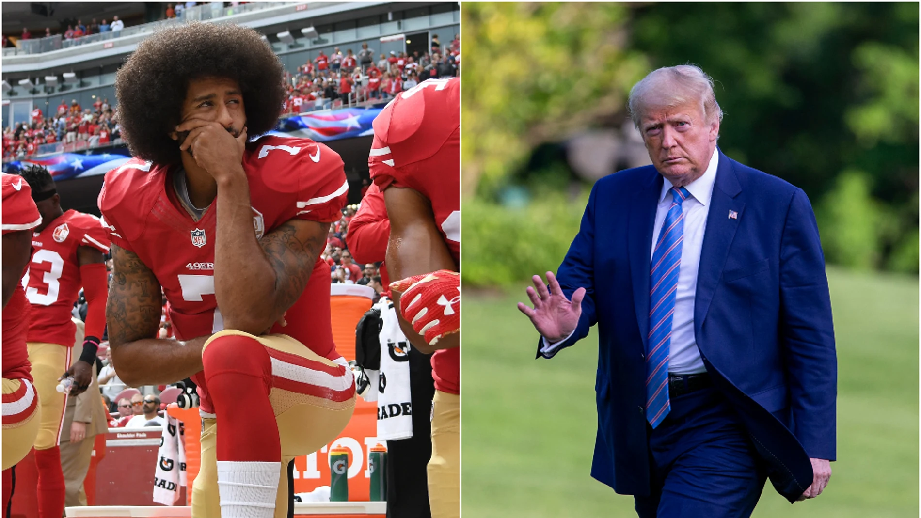 Colin Kaepernick y Donald Trump Colin Kaepernick y Donald Trump