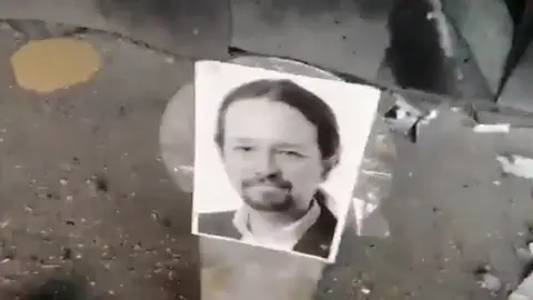 La imagen de Pablo Iglesias en una diana de tiro La imagen de Pablo Iglesias en una diana de tiro