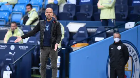 Pep Guardiola, en el partido ante el Arsenal Pep Guardiola, en el partido ante el Arsenal