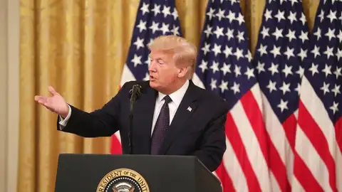 El presidente Donald Trump durante una rueda de prensa. El presidente Donald Trump durante una rueda de prensa.