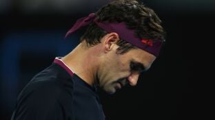 Roger Federer, cabizbajo