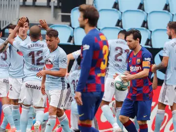 Los jugadores del Celta de Vigo celebran el gol de Iago Aspas Los jugadores del Celta de Vigo celebran el gol de Iago Aspas