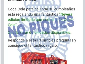 Imagen del mensaje viral falso Imagen del mensaje viral falso