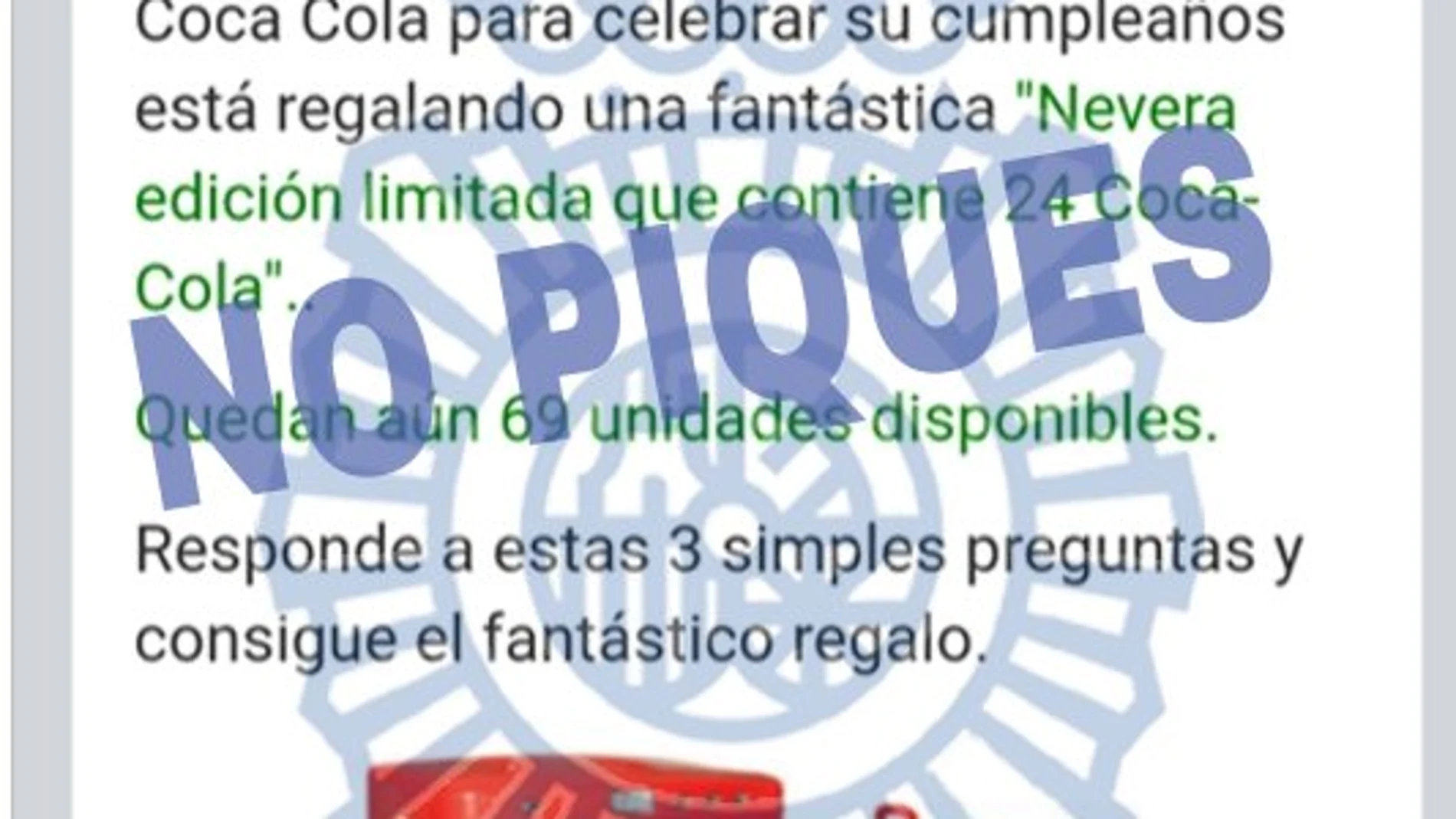 Imagen del mensaje viral falso Imagen del mensaje viral falso