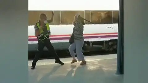Vídeo: Una mujer agrede con la porra a un guardia de seguridad del tren de Barcelona Vídeo: Una mujer agrede con la porra a un guardia de seguridad del tren de Barcelona