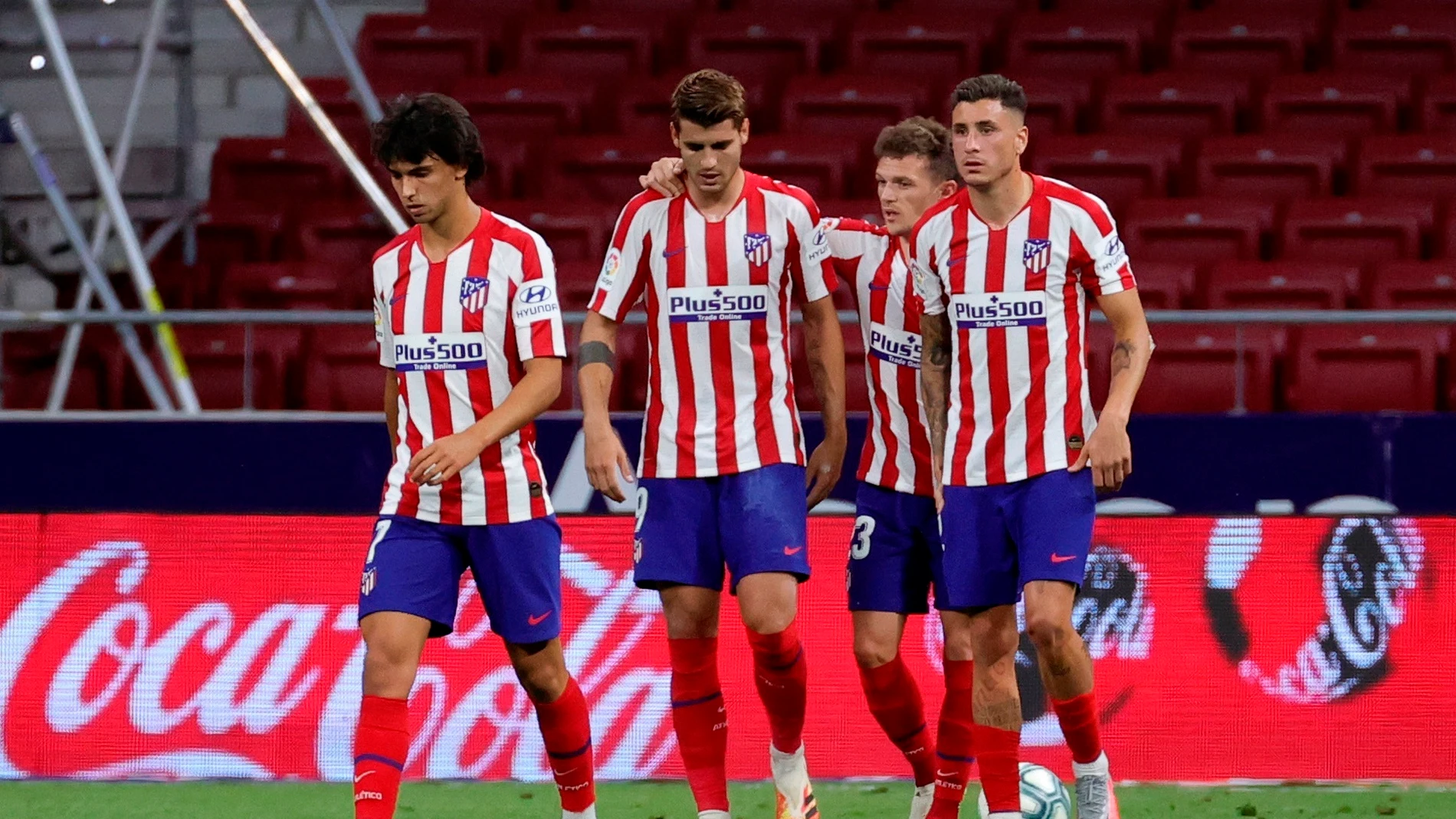 Los jugadores del Atlético celebran un gol ante el Mallorca Los jugadores del Atlético celebran un gol ante el Mallorca