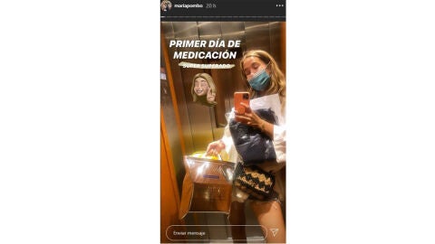 María Pombo a la salida de recibir su tratamiento 